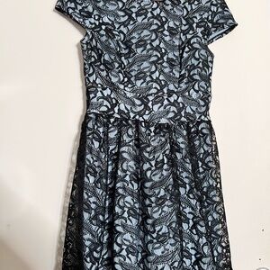 Elegant Black Lace Overlay Dress